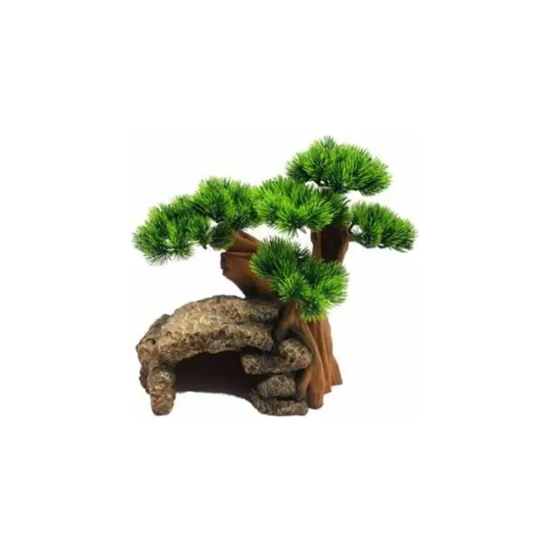 New Aqua One Bonsai Tree With Rock Cave 37208