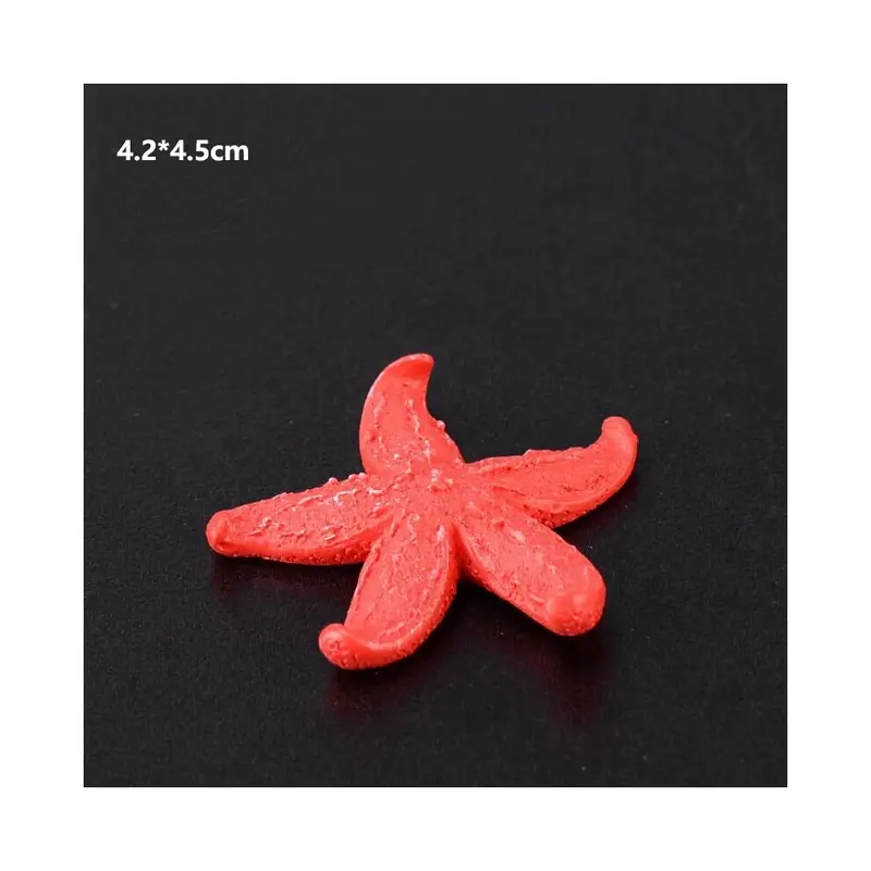 Red/Coral ( Star(4.2*4.5Cm)) Resin Colorful Aquarium Mini Ornament Fish Tank