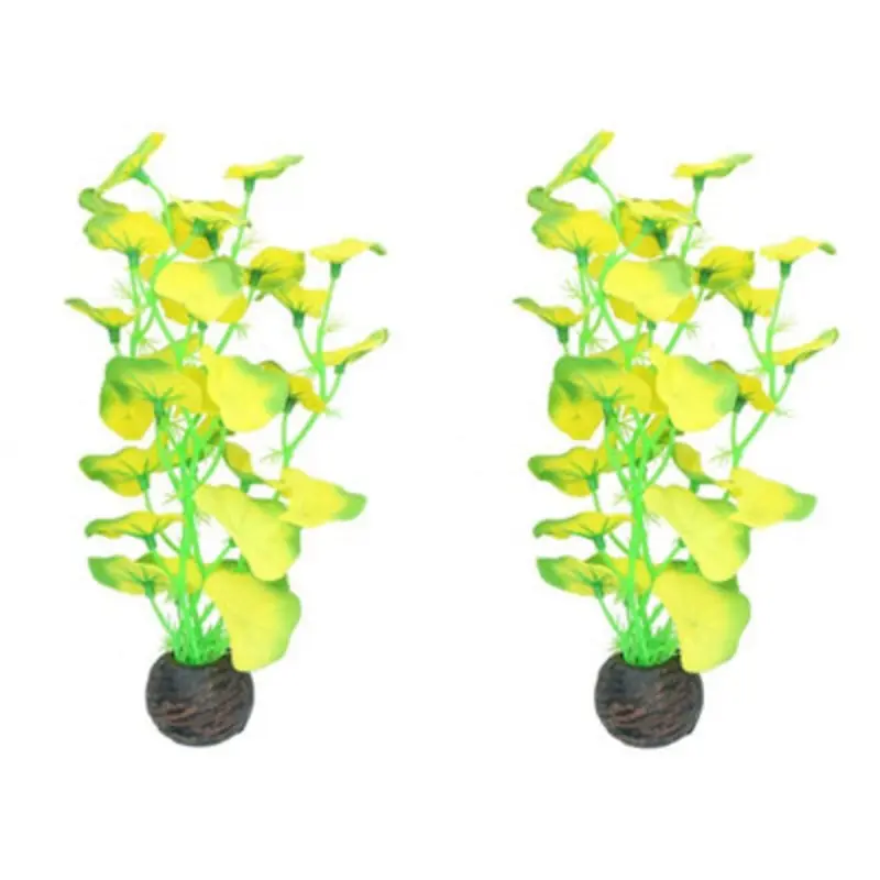 Ab Tools Aquatic Aquarium Fish Tank Self Sinking Middle Silk Plant H-20Cm (No10) 2Pk