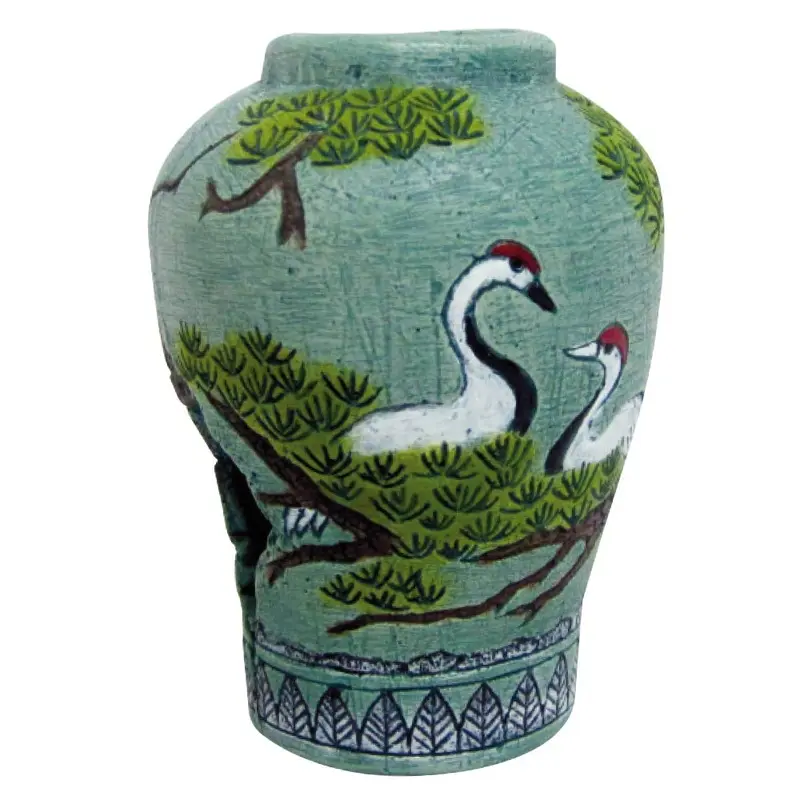Wave Egypt Vase with Swans, Small