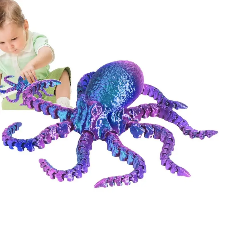 (A) 3D Printed Octopus Figurine Stress Relief Sensory Toy