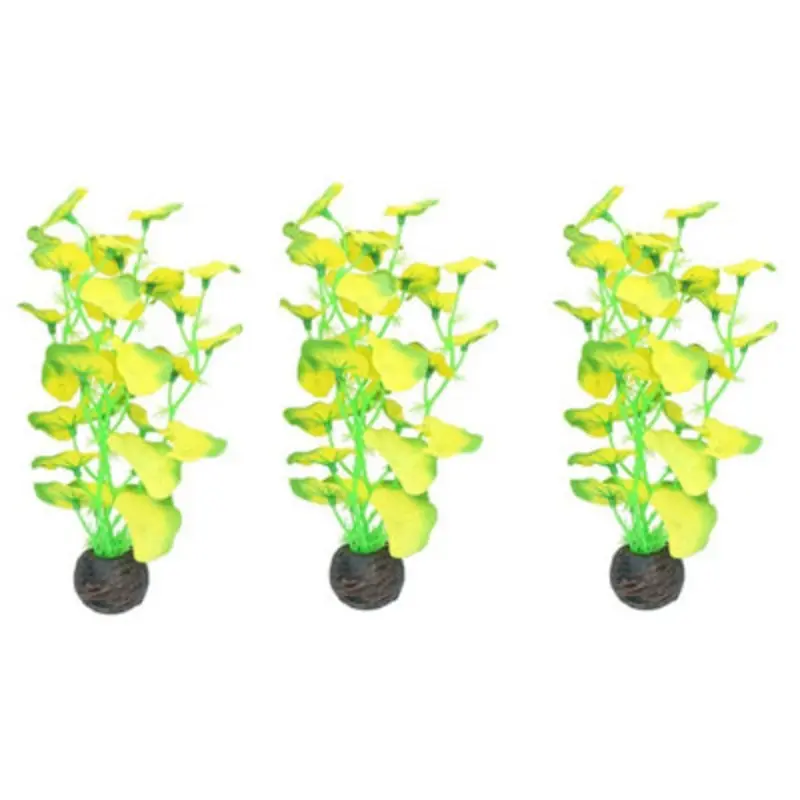 Ab Tools Aquatic Aquarium Fish Tank Self Sinking Middle Silk Plant H-20Cm (No10) 3Pk
