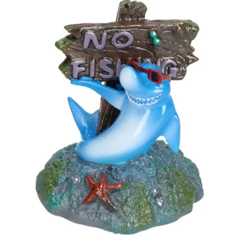Ab Tools Blue Aquatic Aquarium Cool Shark No Fishing Fish Tank Ornament