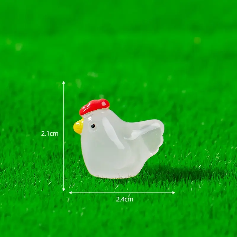 (OffWhite) Ornament Luminous Resin Mini Chicken Micro Landscape Diy Cartoon Production