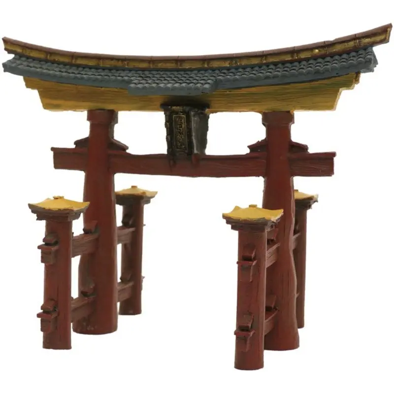 Rosewood Ribbon Aquatic Ornaments - Japanese Torii Gate - X 11 X 14Cm Blue Size 18