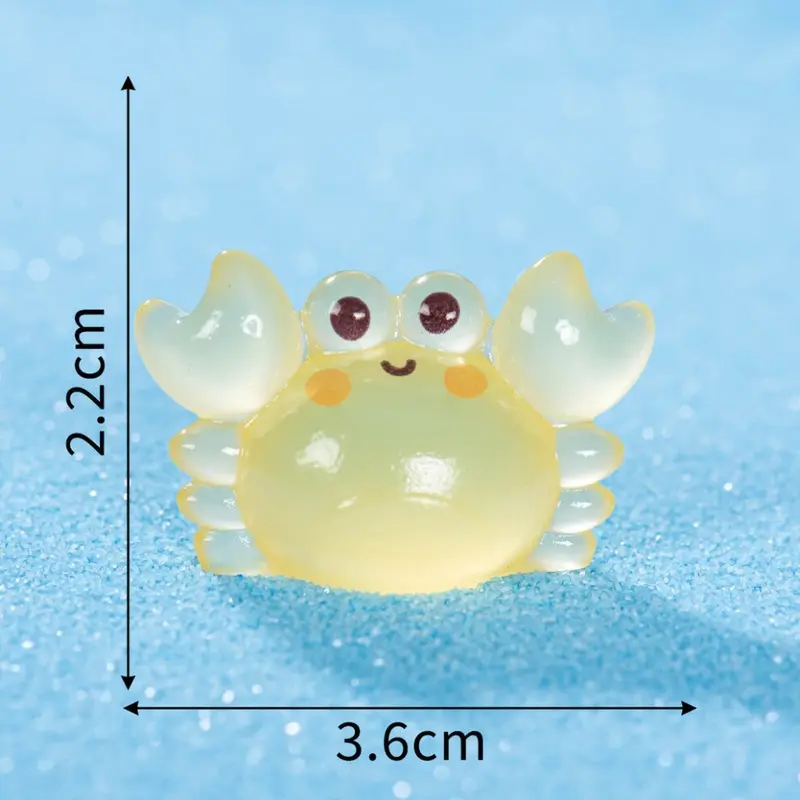 (Crab) Landscape Micro Noctilucent Marine Animals Turtle Octopus Sea Hare Decor Resin