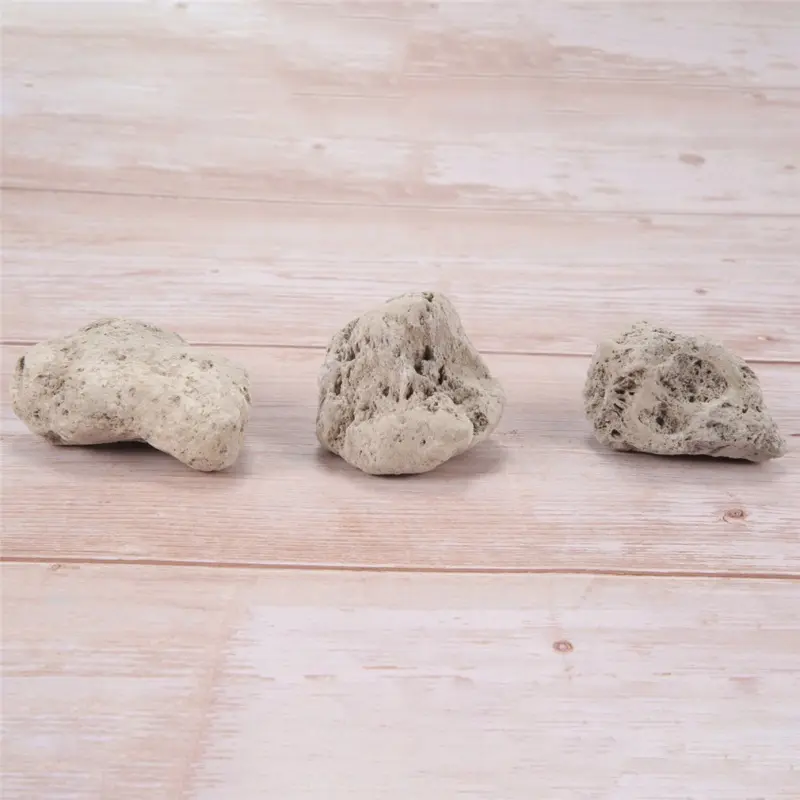 Gray Floating Real Rocks Aquarium Landscape Models:s Diameter 4-5Cm 3Pcs Size 3
