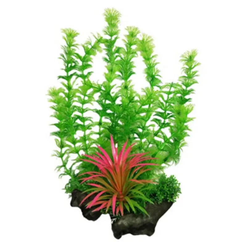 Swell Pink/Red/Green Limnophila Combination Artificial Plant - Heteophylla Size 3