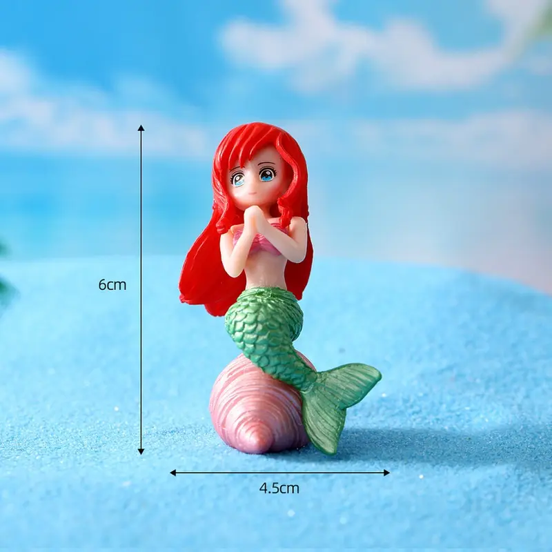 (Conch) Little Mermaid Resin Decorative Home Decoration Props Fish Tank Water Scene