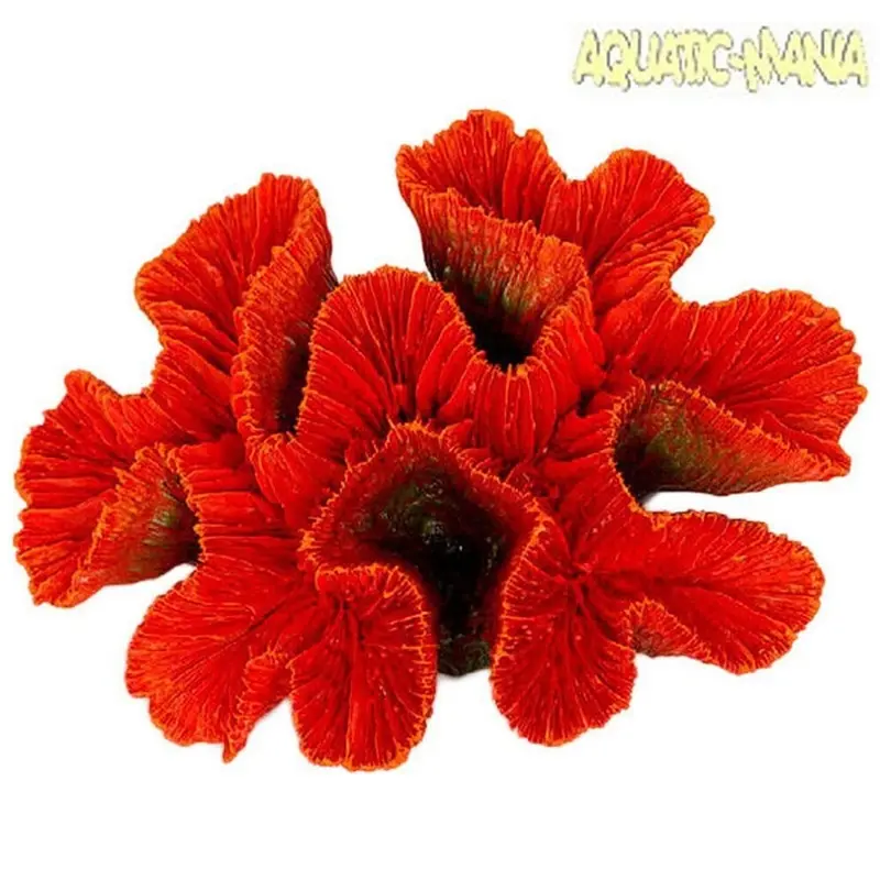 Betta Red/Coral Aquarium Ornament Artificial Ridge X 10Cm X 4Cm Ms920 14Cm