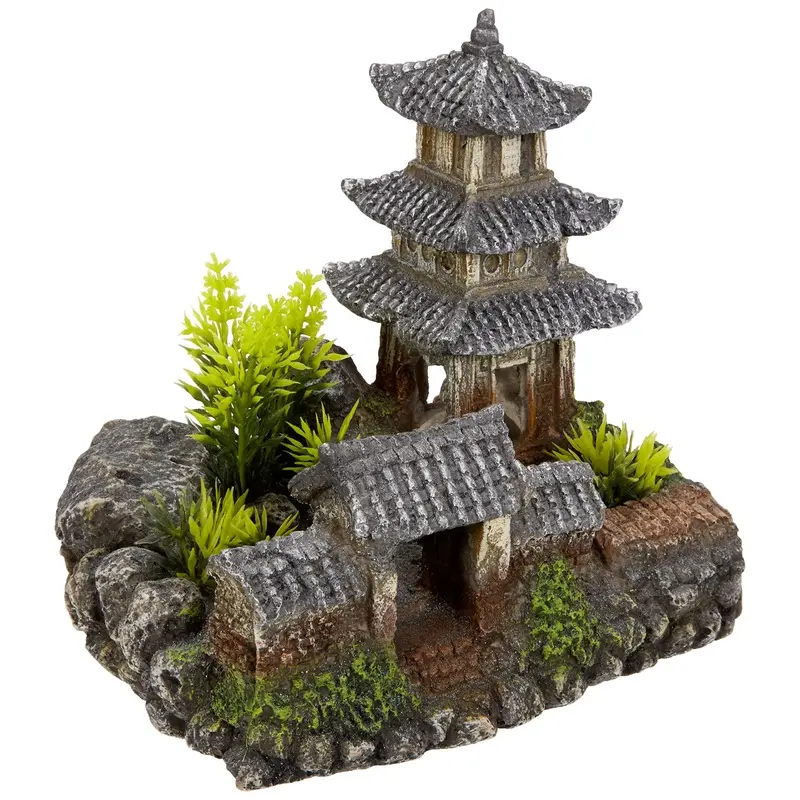 Nobby Asian Temple Aquarium Ornaments, 18.5 x 14.2 x 17 cm