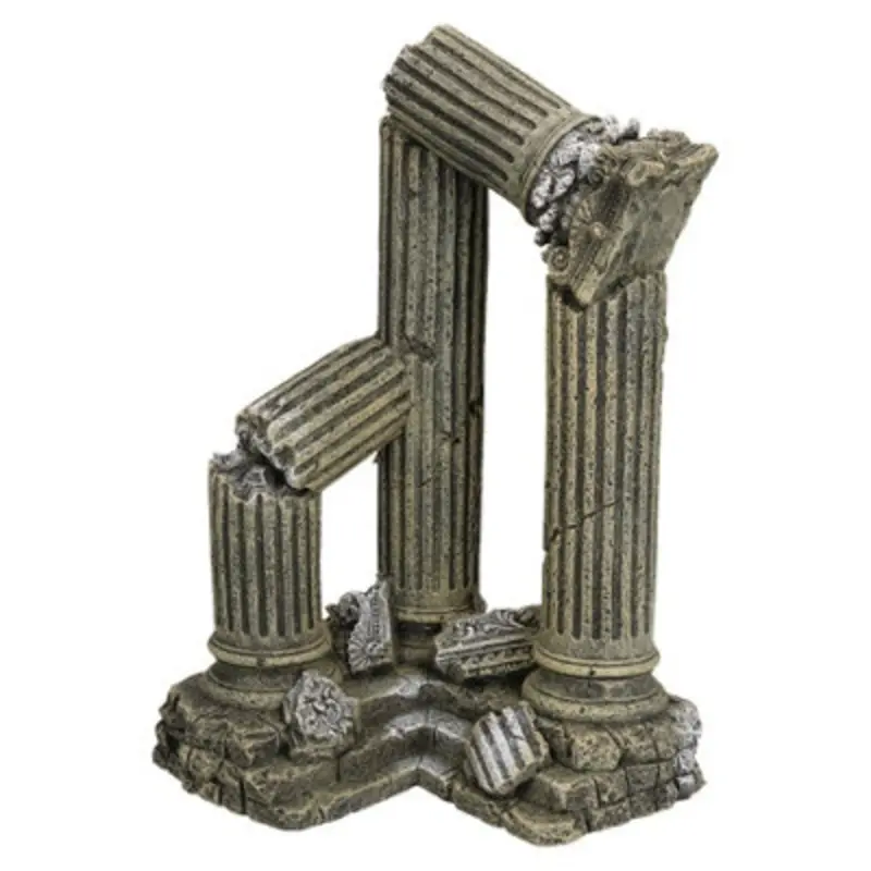 Ab Tools Aquatic Aquarium Giant Column Ruins Fish Tank Ornament 17X16x28cm Blue