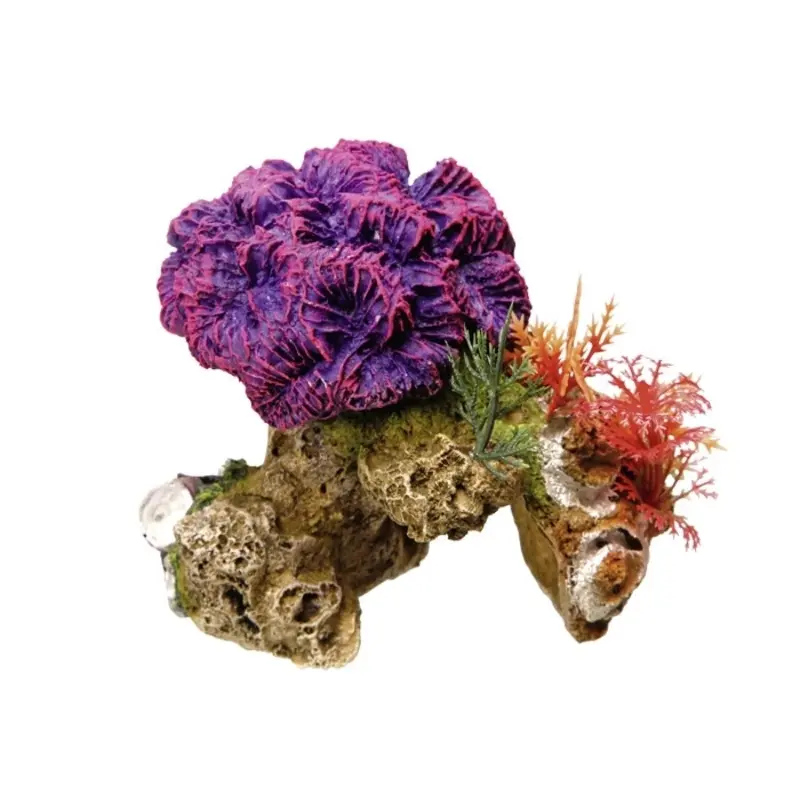Nobby Pet Violet Aquarium Decoration With Plants Coral Stone