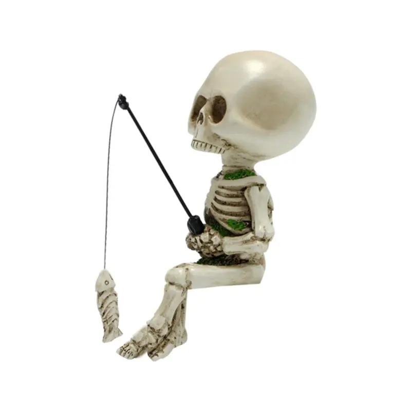 Tlily Cnnotepad Skull Fishing Statue Fingures Skulls Aquarium Flower Pot Decoration