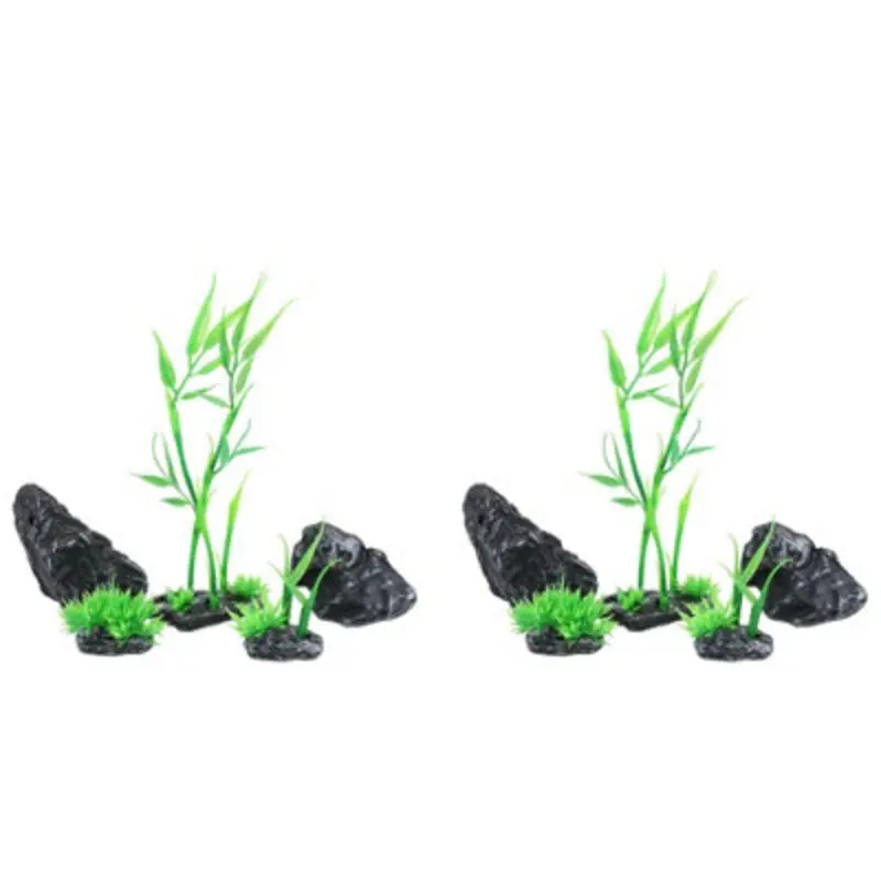 Ab Tools 10Pc Natural Look Aquatic Aquarium Fish Tank Deco Nano Scrape Bamboo Small