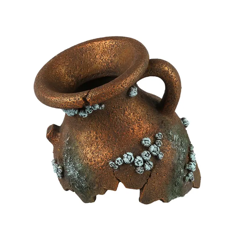 Aqua Della Multicolore Aquarium Decoration Broken Neck Amphora