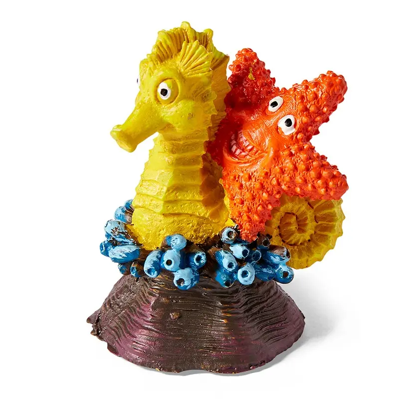 Aqua Town Seahorse And Star Aquarium Ornament
