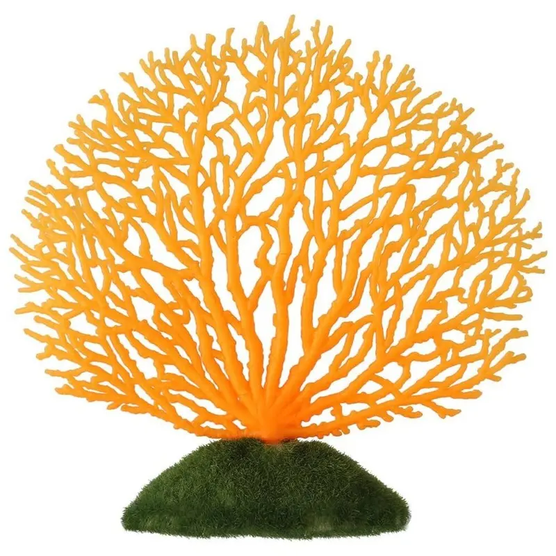 Coral/Orange Decorative Silicone Artificial For Aquariums And Landscapes (Orange)