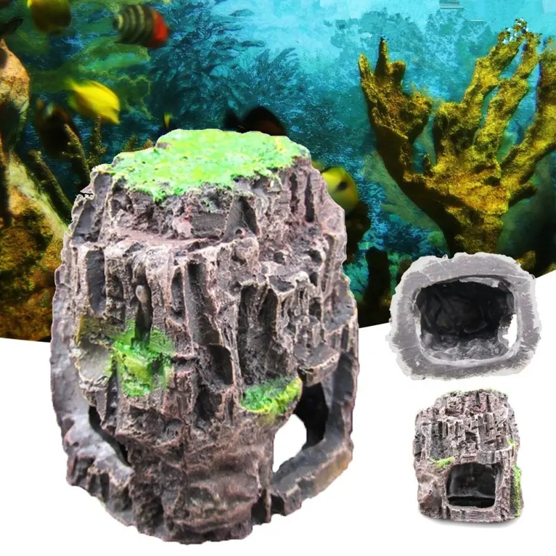 Aquarium Fish Tank Ornament Rockery Hiding Cave Landscape Underwater Size 1