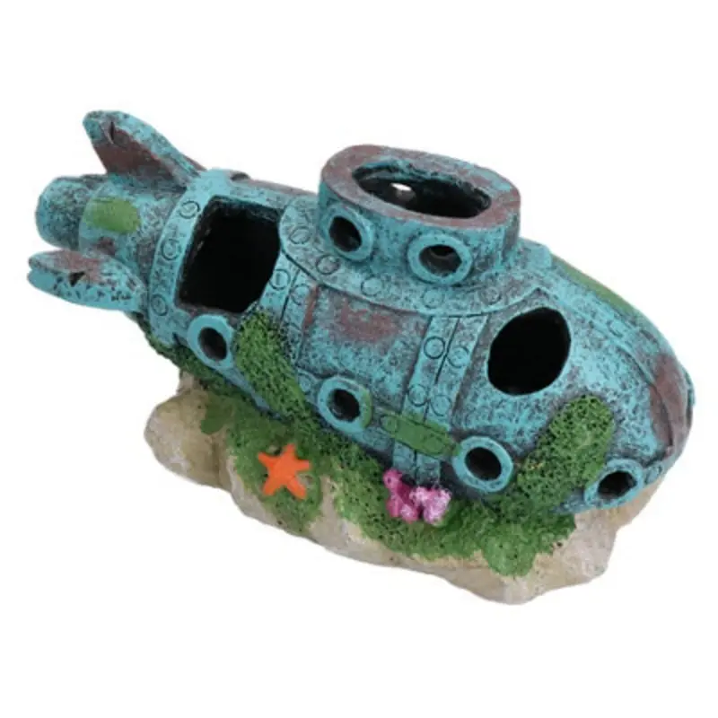 Ab Tools Aquatic Aquarium Deco Led Submarine Fish Tank Ornament 7X8x15cm Light
