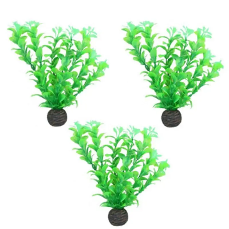 Ab Tools Aquatic Aquarium Fish Tank Self Sinking Middle Silk Plant H-20Cm (No2) 3Pk