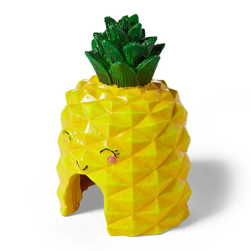 Aqua Town Happy Pineapple Aquarium Ornament