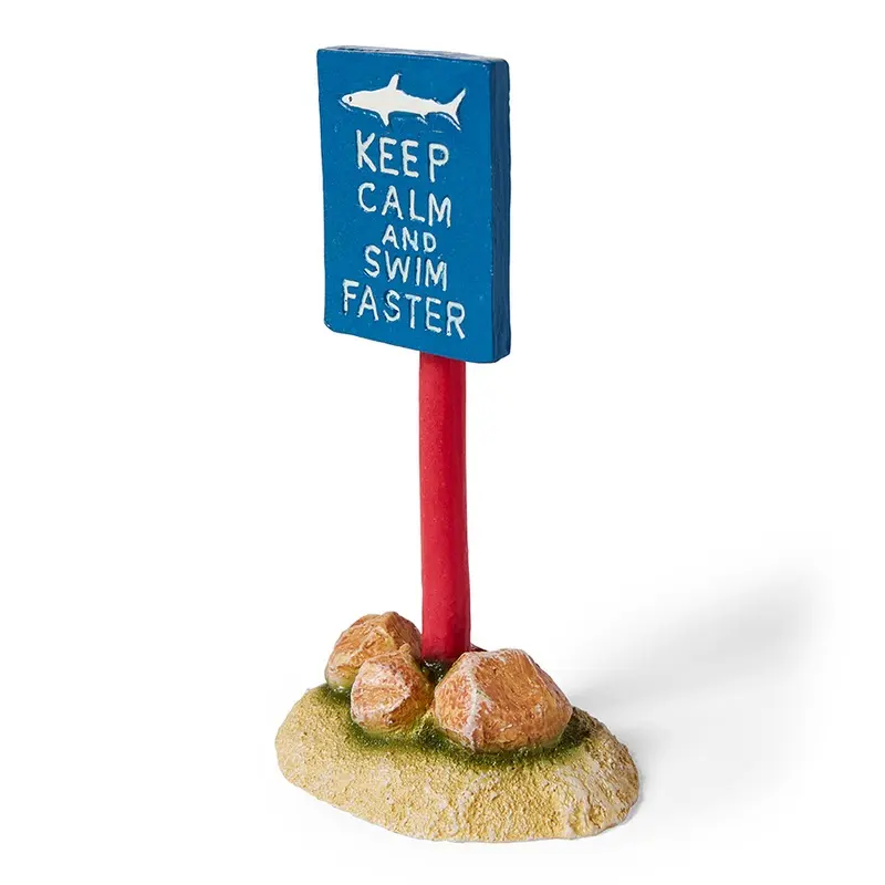 Aqua Town Keep Calm And Swim Fast Aquarium Decoration