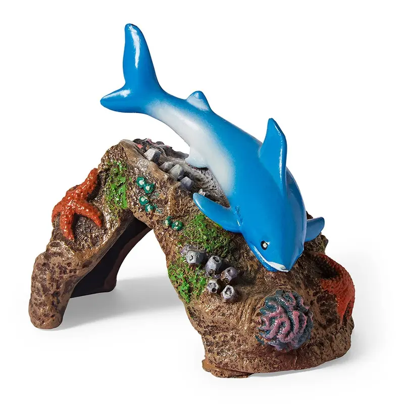 Pets At Home Great Shark On Rock Aquarium Ornament