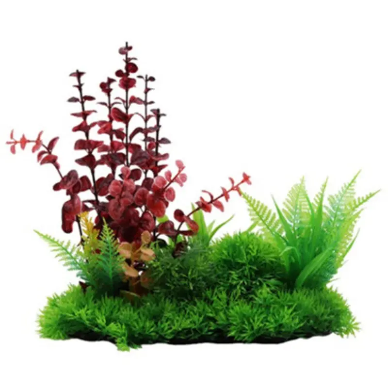 Swell Red/Green Round-Leaf Rotala & Fern Artificial Plant