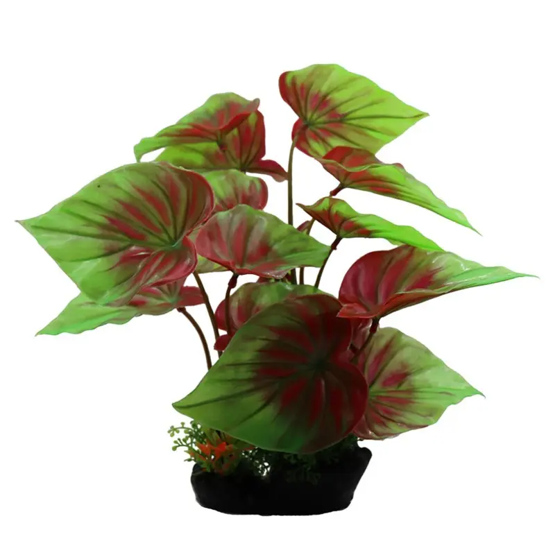 Swell Uk Red/Green Swell & Banyan Leaves Artificial Plant Aquarium DCor