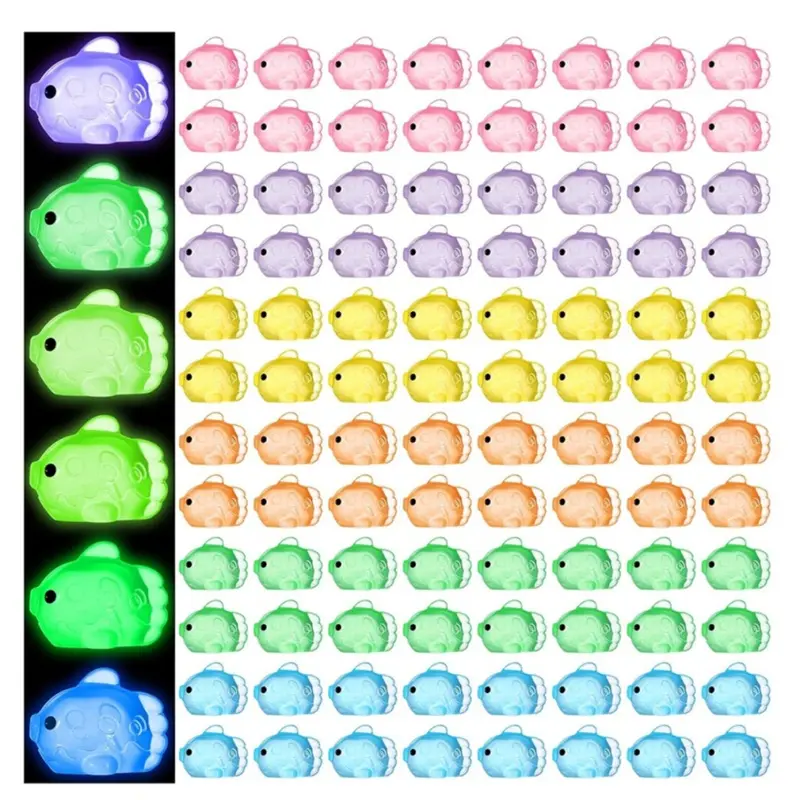 Tlily Cnnotepad Mini Glow Fish Miniature Statue Cute Tiny Resin Flatfish Figure