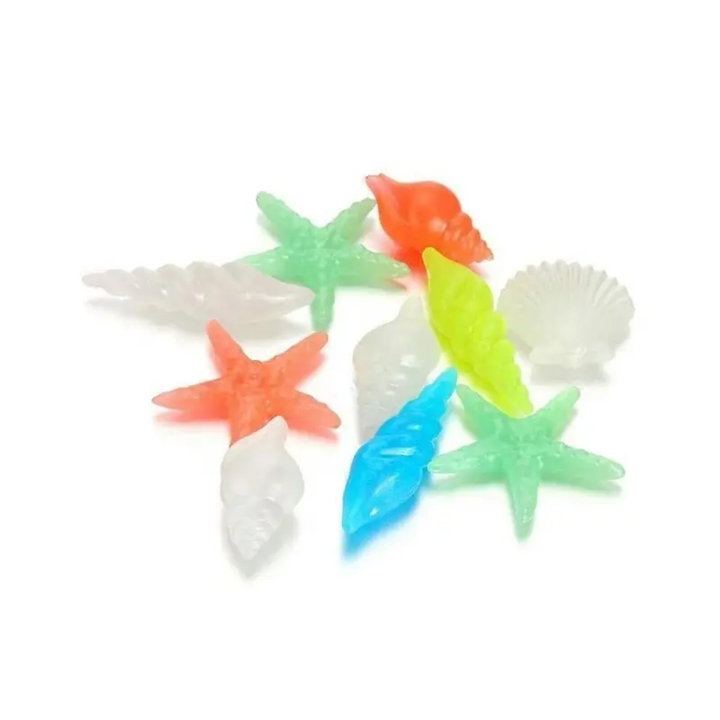 Dark 10Pcs Glow In The Luminous Stone Conch Sea Shells Aquarium Fish Tank Decor