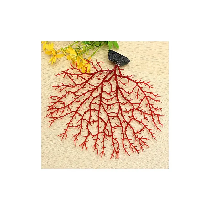 Red/Coral Soft Fish Aquarium Decoration Anemone Artificial Aquatic