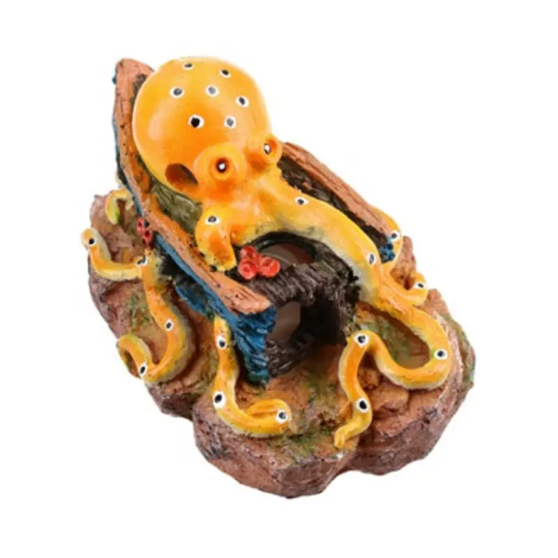 Ab Tools Aquatic Aquarium Decor Deco Led Octopus Fish Tank Ornament 10X11x14cm Light