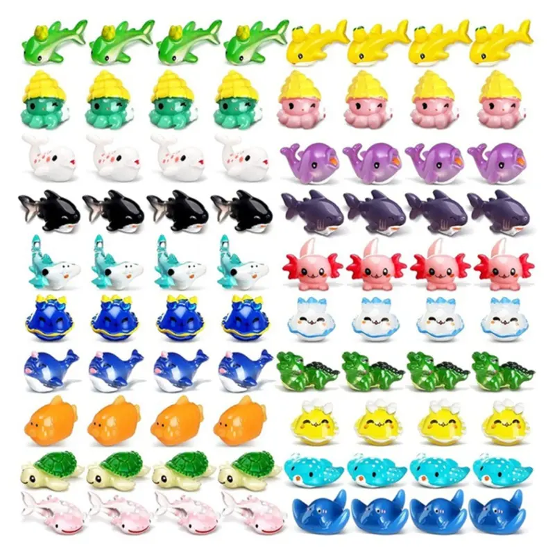 36 Pcs Resin Ocean Animal Figurines Ornaments Aquarium Ornaments Size 36