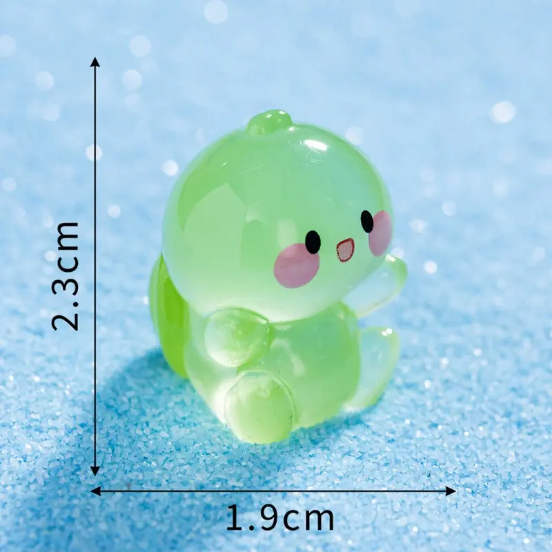(Happy) Luminous Turtle Resin Figurine For Desktop Decoration Aquarium Landscape And