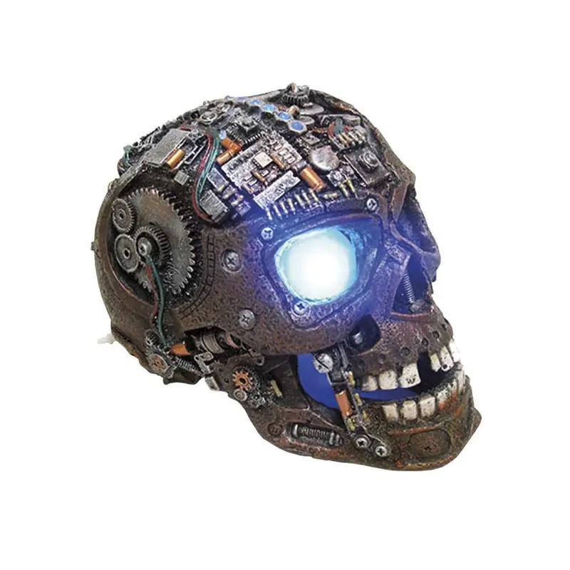 Nobby 28603 Aqua Ornaments Cyborg Skull with LED 20, 8 x 13, 7 x 15 cm