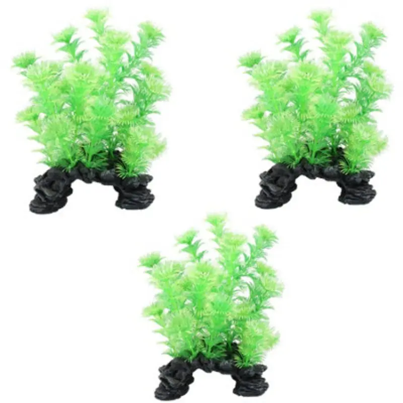 Ab Tools 3Pk Aquatic Aquarium Fish Tank Deco Plant Rock Cabomba 5X12x20cm Size 3