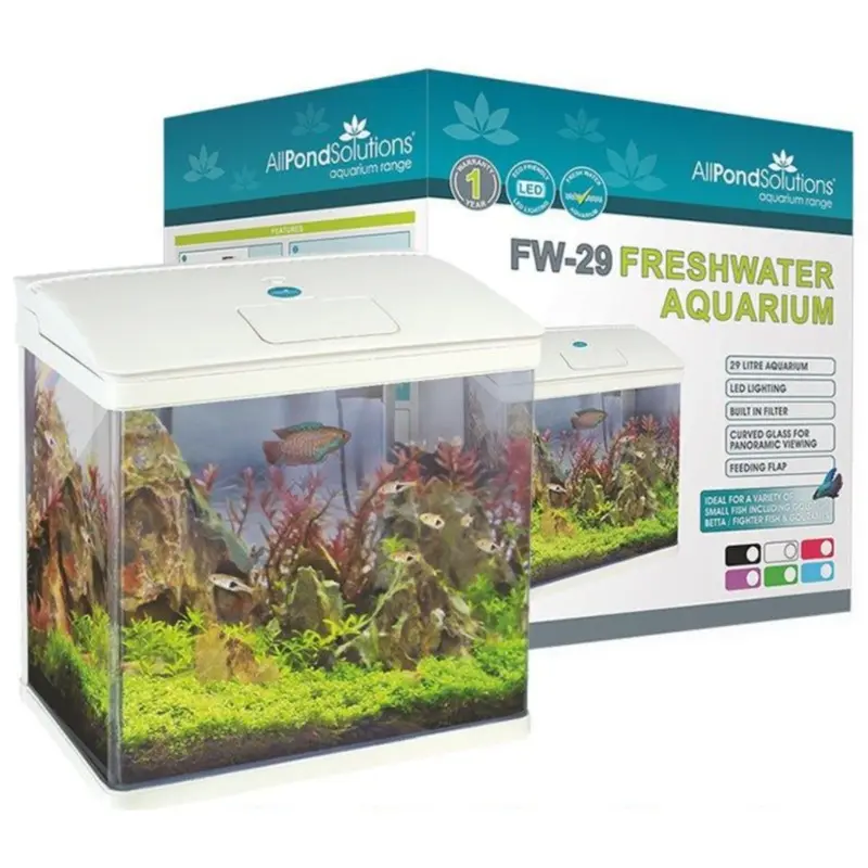 Allpondsolutions White (White) 29 Litre Nano Fish Tank Small