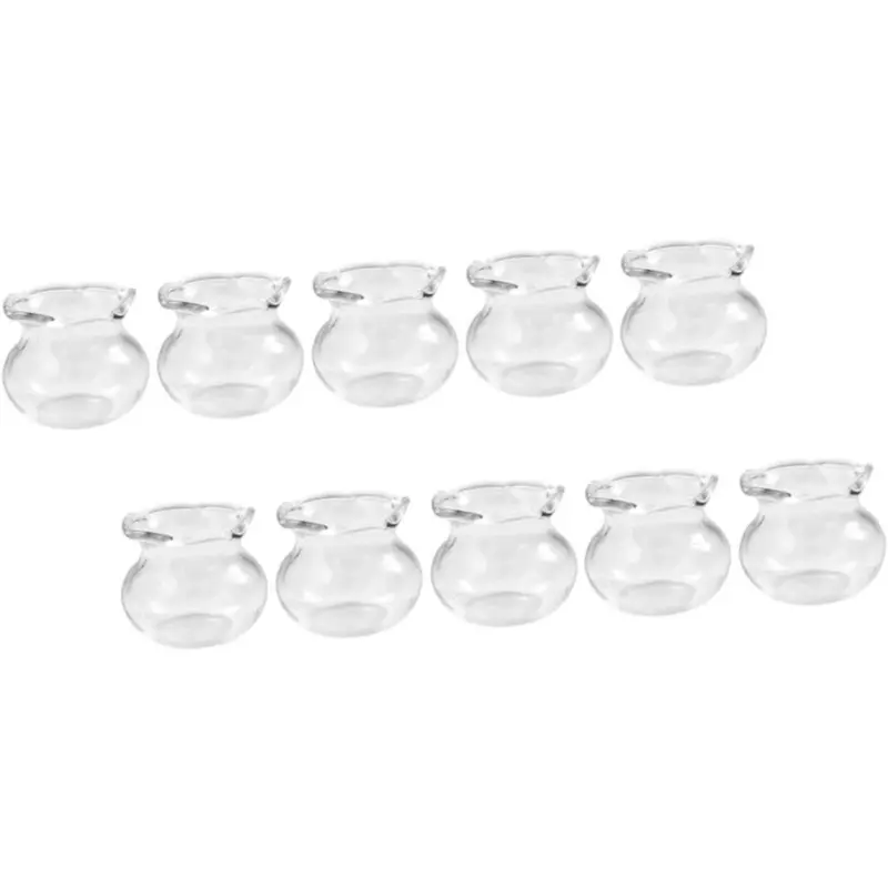 Hkhbjs Mini Glass Fish Bowls 10Pcs Mini Aquarium Model For Diy Mini House Decor