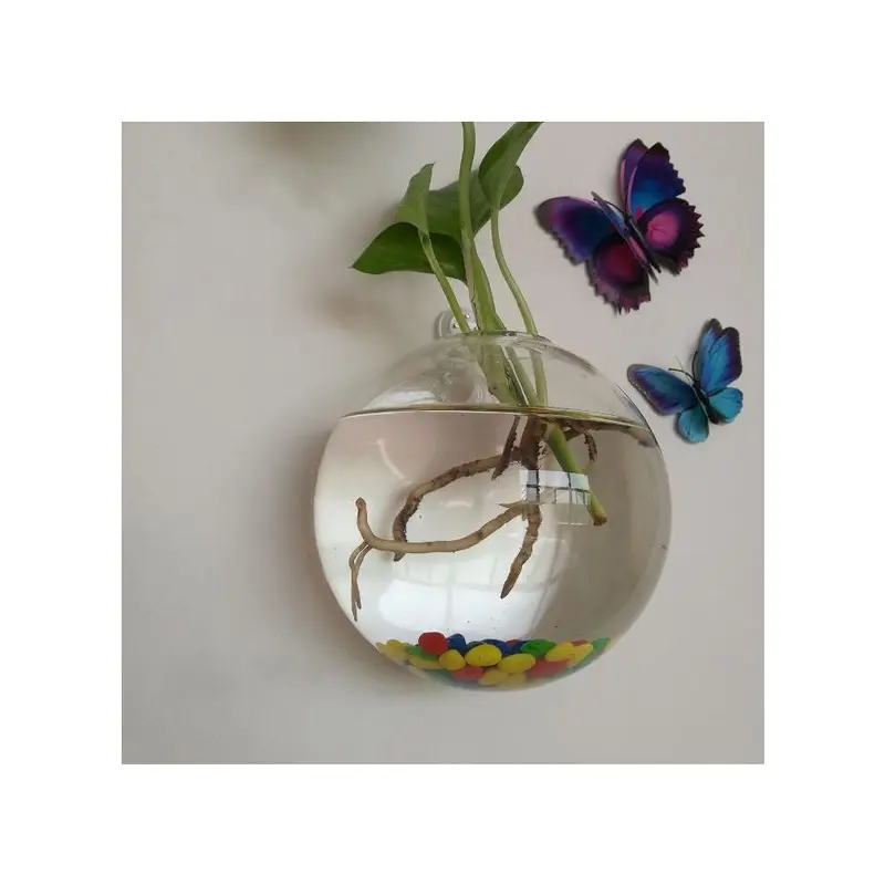 10x10cm Wall Hanging Transparent Glass Fish Tank
