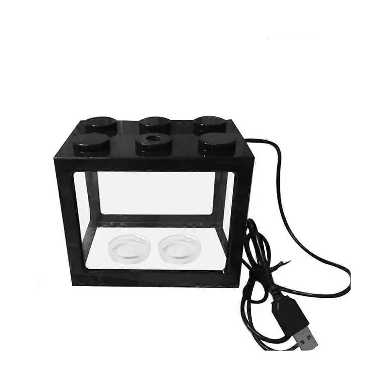 Black/Light () Aquarium Led Lamp Desktop Breeding Tank Portable Usb Mini Aquarium Tank
