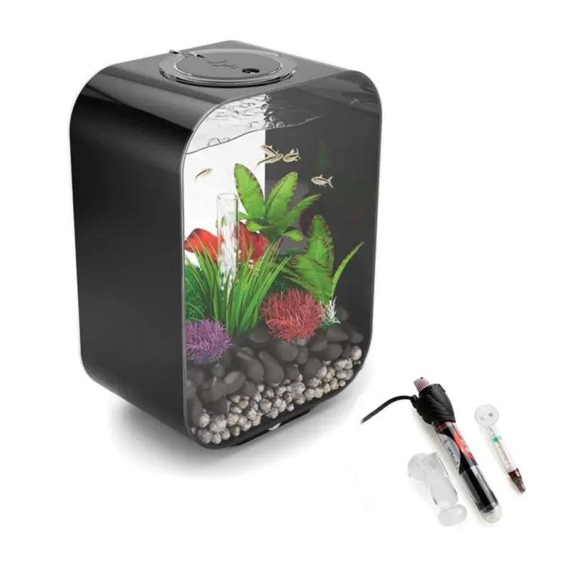 Biorb Black Life Aquarium, With Standard Led Lighting And Heater Pack 15L