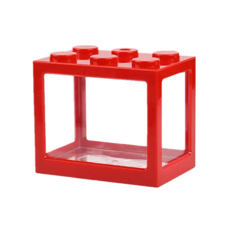 Keshen Light/Red Mini Aquarium With Fishbowl For Home Office Tea Table Decoration