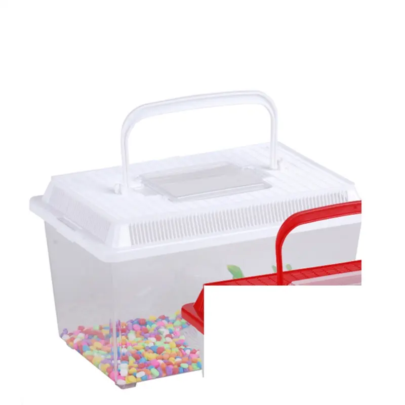 New Rammento Fish Tank 27Cm With Pebbles & Plant White Small