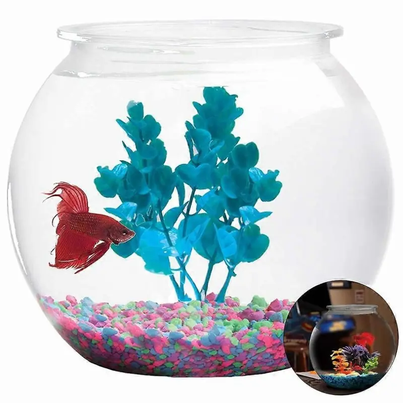 Kikidex (As Show, One ) Gallon Clear Break-Resistant Plastic Fish Bowl Size 2.1