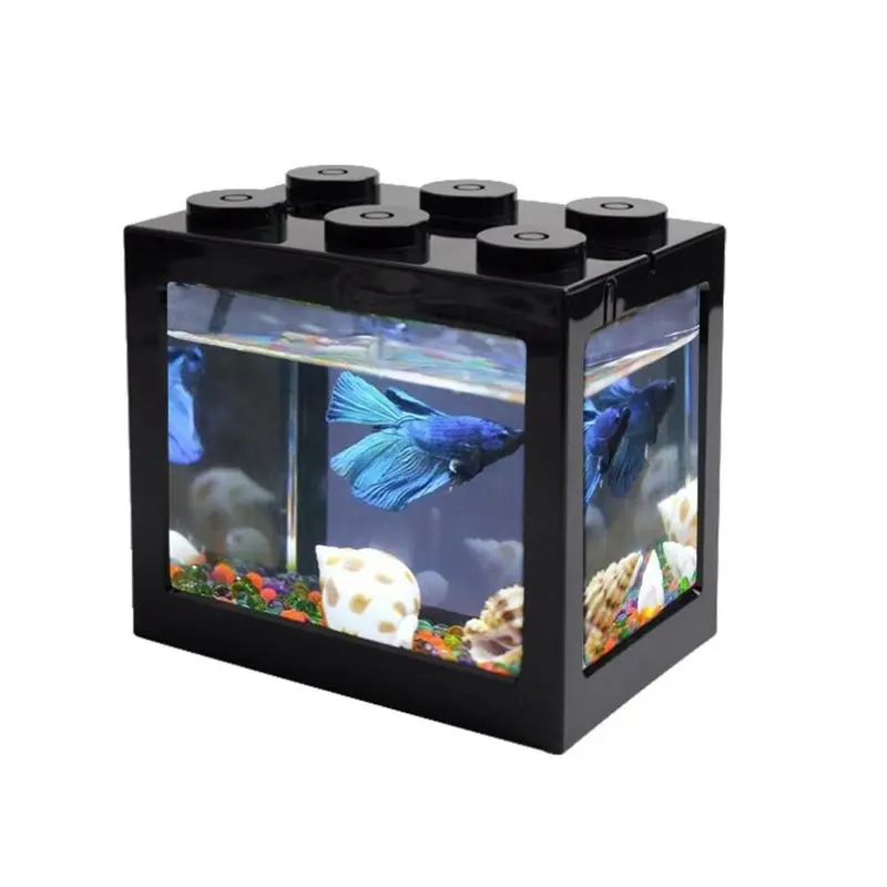 New Greenzech (Transparent, No ) Usb Mini Fish Tank Desktop Led Fish Tank Light