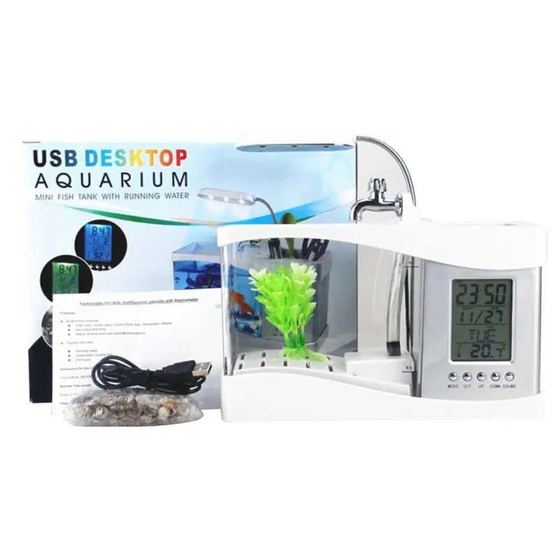 Zhihuan White (White) Creative Usb Mini Aquarium Fish Tank 24Cm
