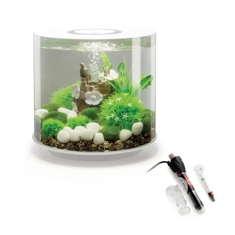 Biorb White Tube Aquarium With Mcr Led Lighting And Heater Pack 15L