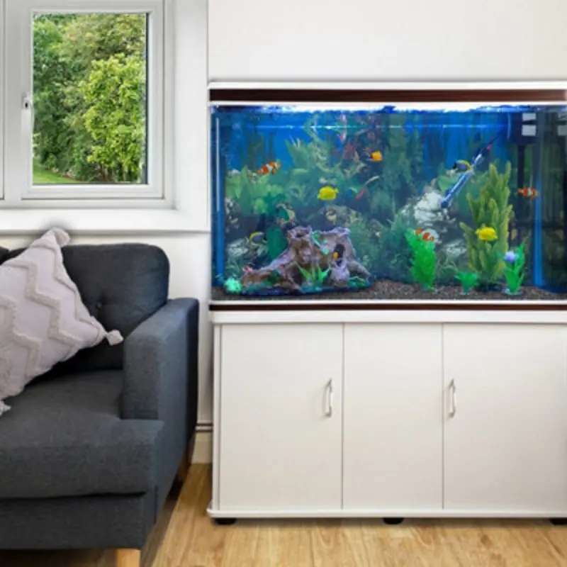 Monstershop White Aquarium Fish Tank & Cabinet 4Ft